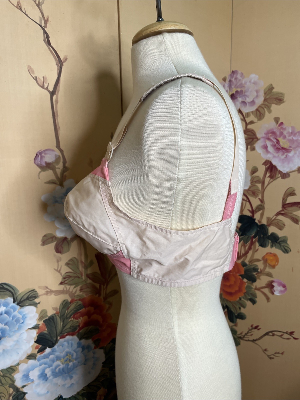 Vintage Exquisite Form Bullet Bra Sz 36C Pink Two Tone Pinup Retro Pointy