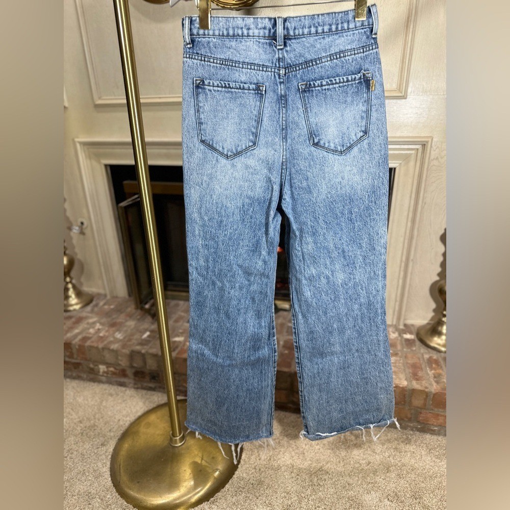 Vibrant M.I.U. Wide Leg Jeans 9 Distressed Indie Sleaze Grunge