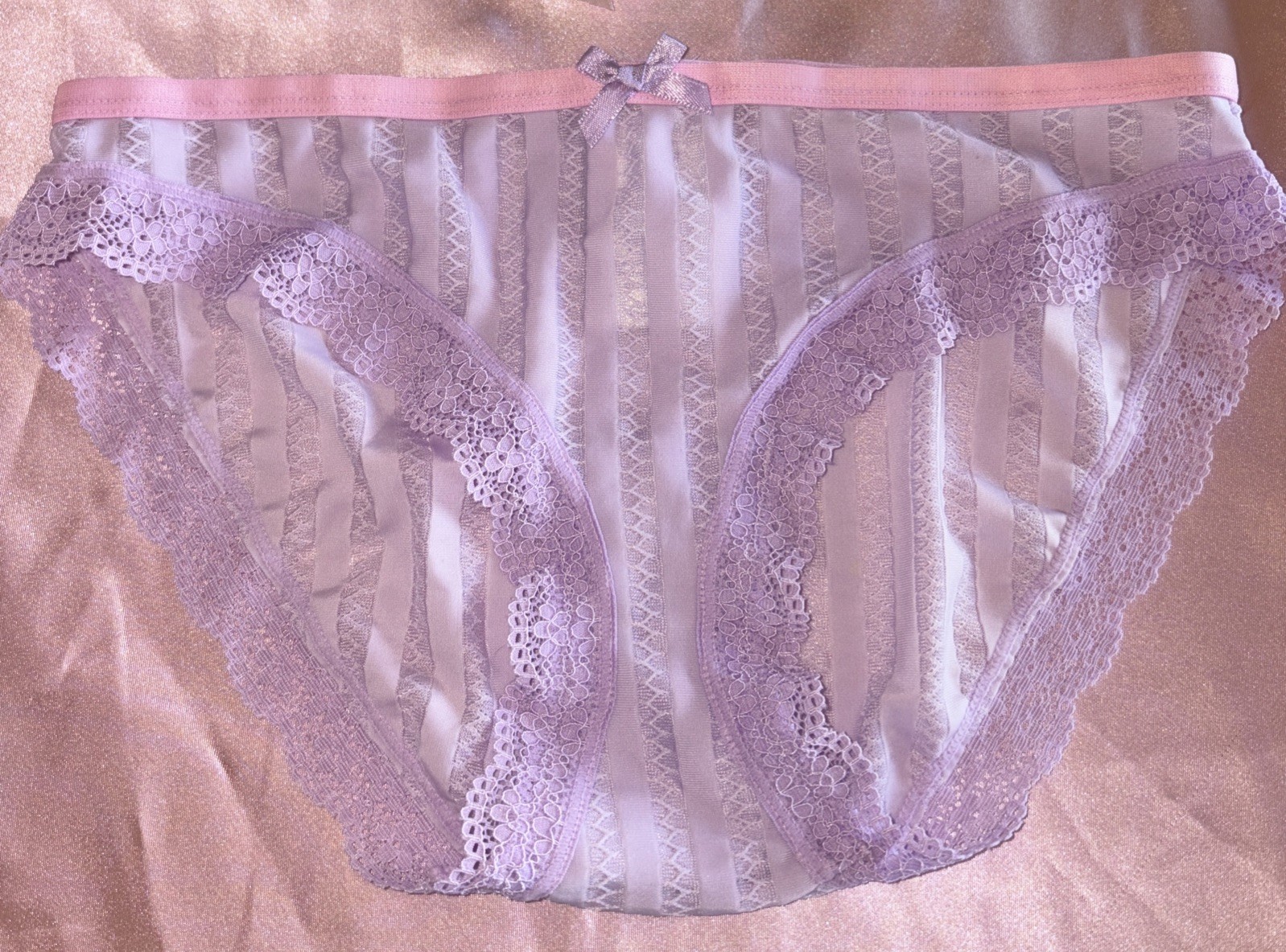 Vintage Secret Treasures Lace Lilac XS panties Nylon Underwear