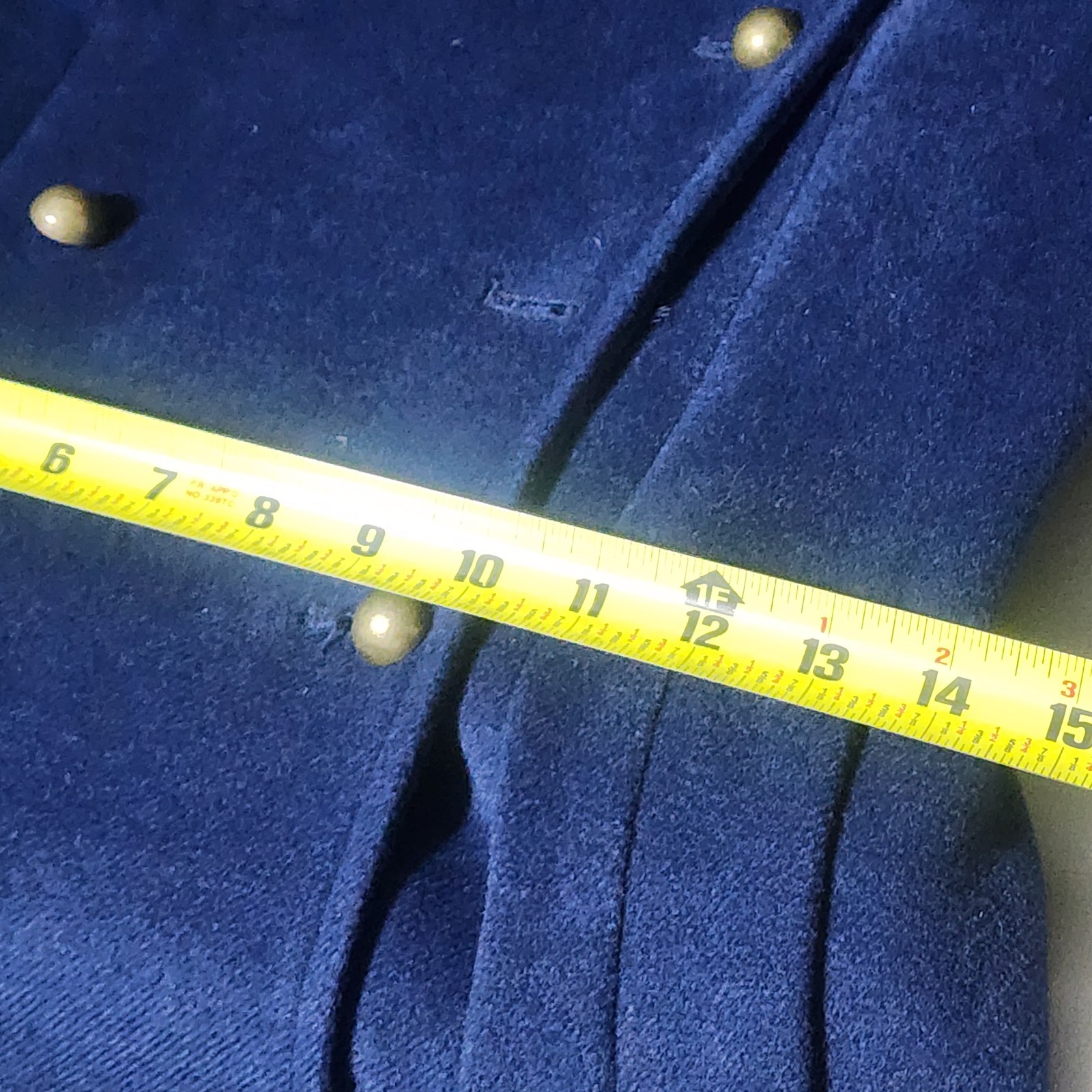 Navy Blue Vintage Style 1940s/50s Patchwork Military Button Coat NWT PLEASE READ