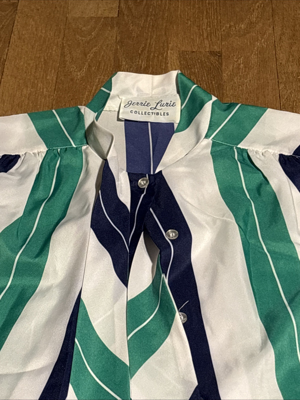 Jerrie Lurie Collectibles Vintage Tie Neck Button Front Blouse Size 10