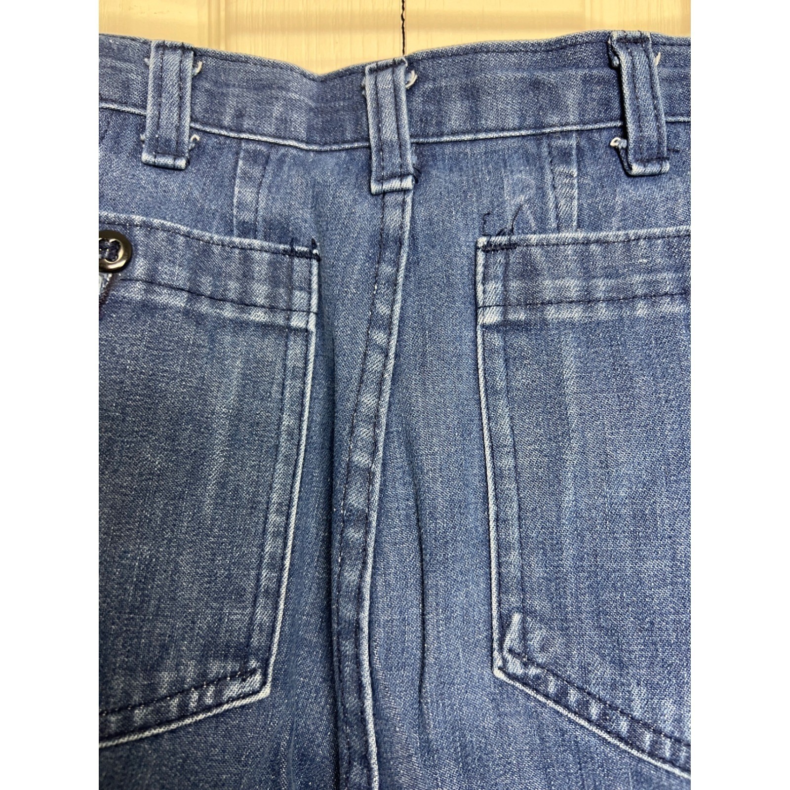 Vintage 1986 US Navy Utility Slacks Denim Hi Waisted Wide Leg Jeans 12L 26×27 G8