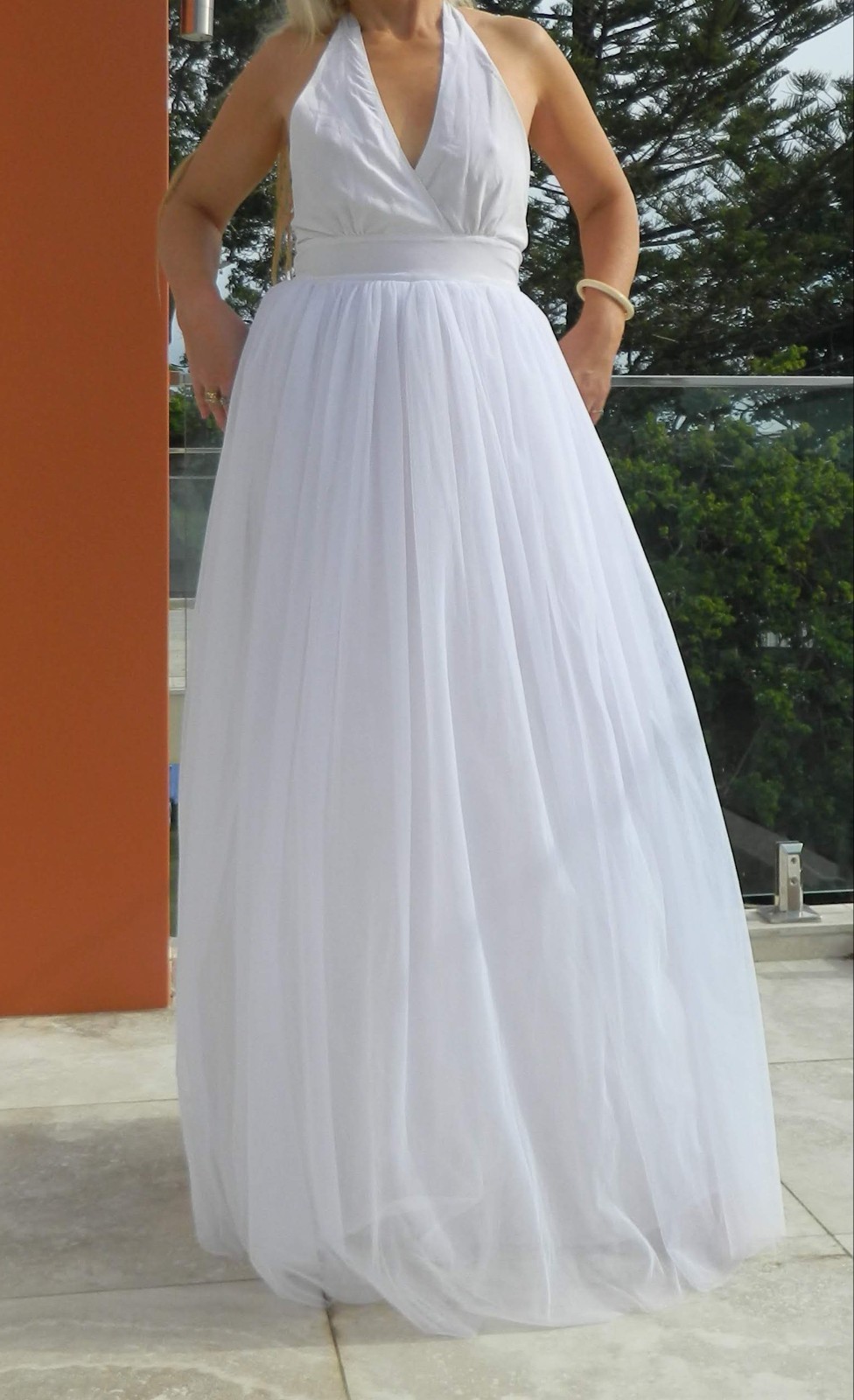 VINTAGE Naf Naf Princess Glamour Fairy-tale Tulle Halter Neck Dress
