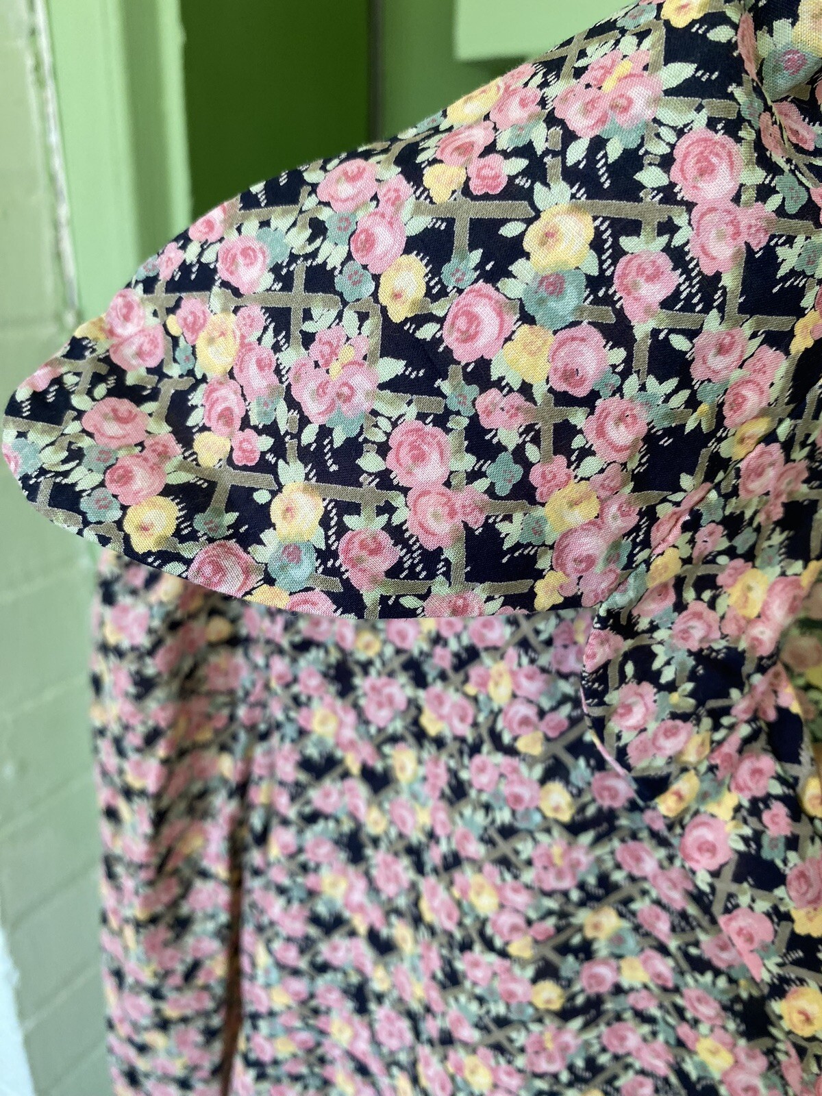 Vtg 1970 Liberty of London Blouse Pockets Pewter Rabbit Buttons RARE