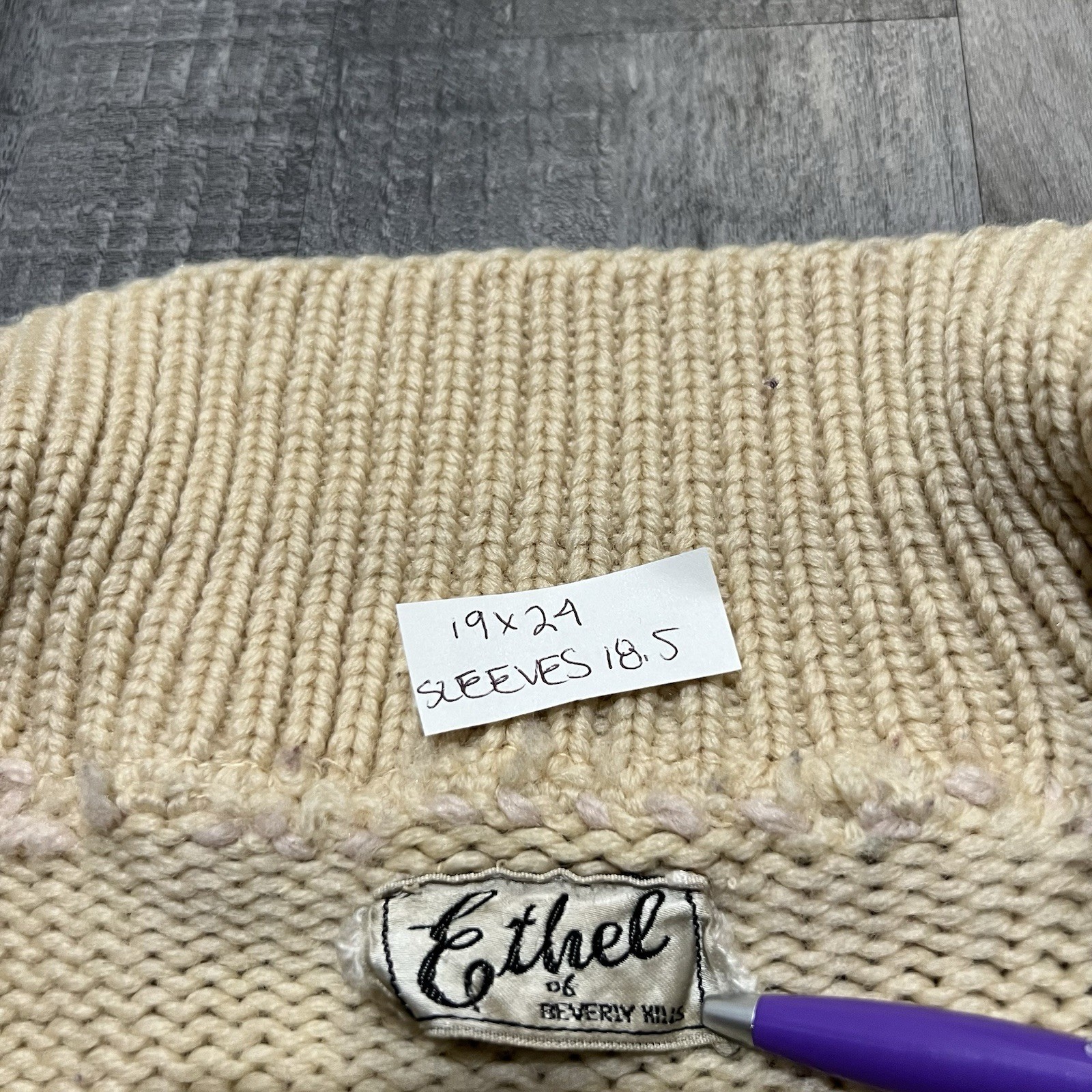 VTG 40s/50s Ethel By Beverly Hills Metal Button Women’s Knit Sweater Cardigan S
