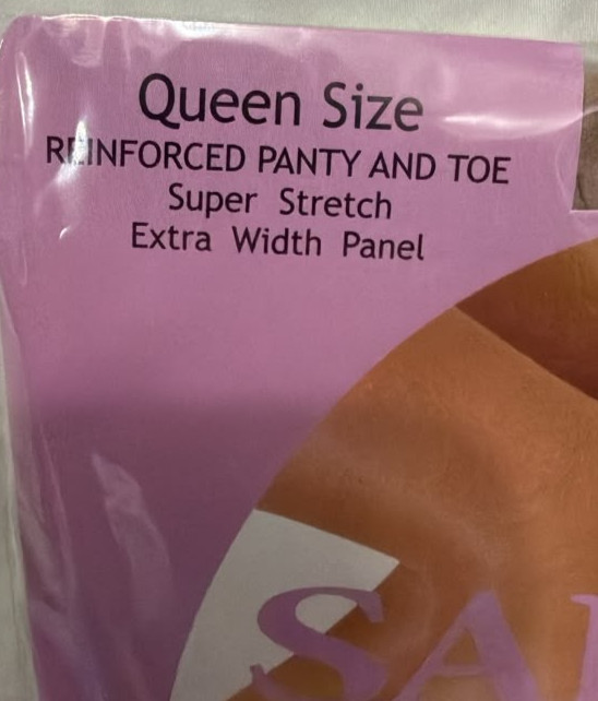 Sabra Queen Size Pantyhose Nude 3X 4X Extra Width Panel Deadstock New