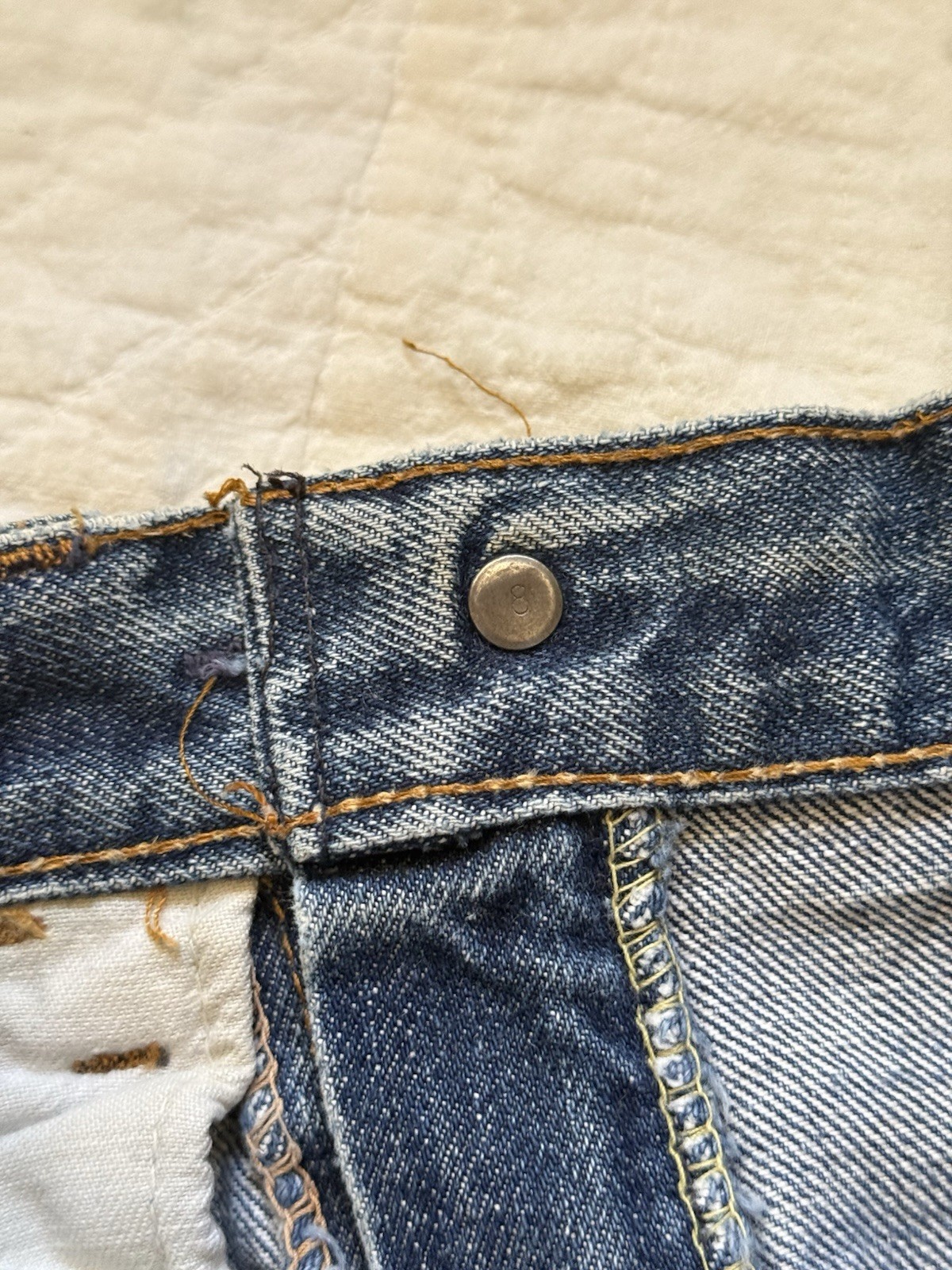 Vintage 1960s 1970s Levi’s Big E Orange Tab Cut Off Shorts Thrashed Size 28