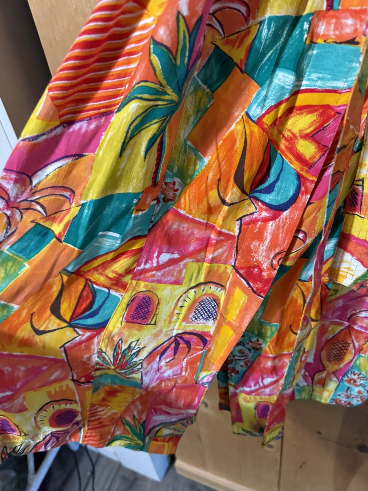 1980s 1990s Resort Wear Print Colorful Retro Dress by George Georgiou Medium