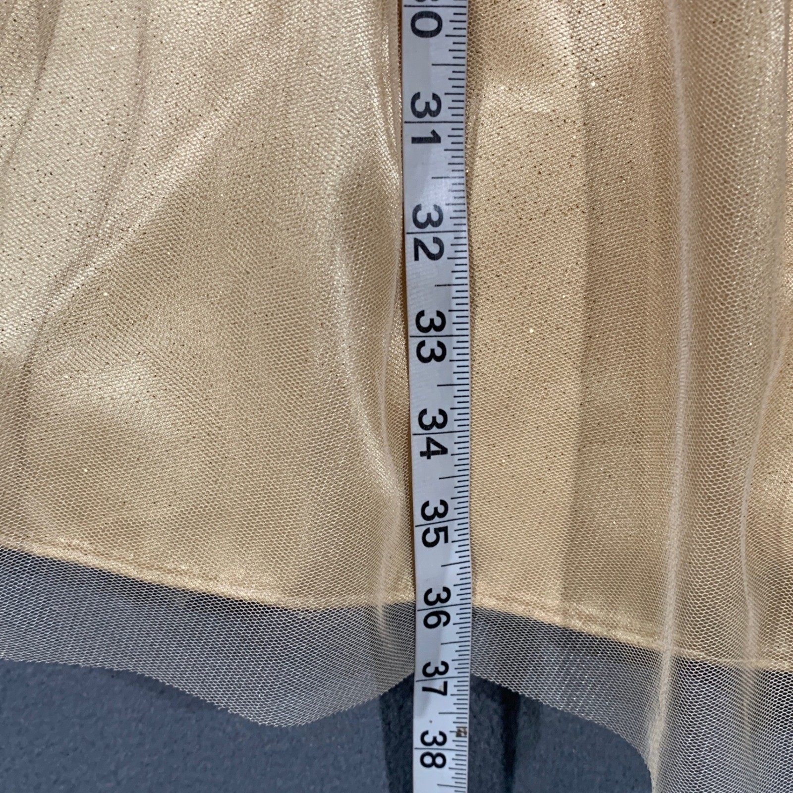 Jessica McClintock Gunne Sax Dress Womens 7 Champagne Gold Shimmer Vintage Prom