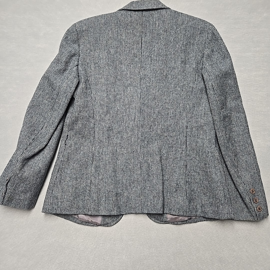 Vtg Skirt Suit Jacket Casa De Lana Checkered Black Virgin Wool 4/6 See Measures