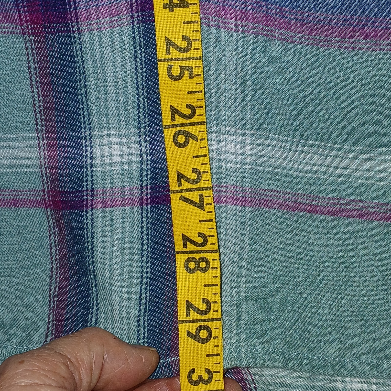 Mudd VTG Flannel Sz. XL Womens Tie Up V Neck Green Plum Plaid Soft Hippie Shirt
