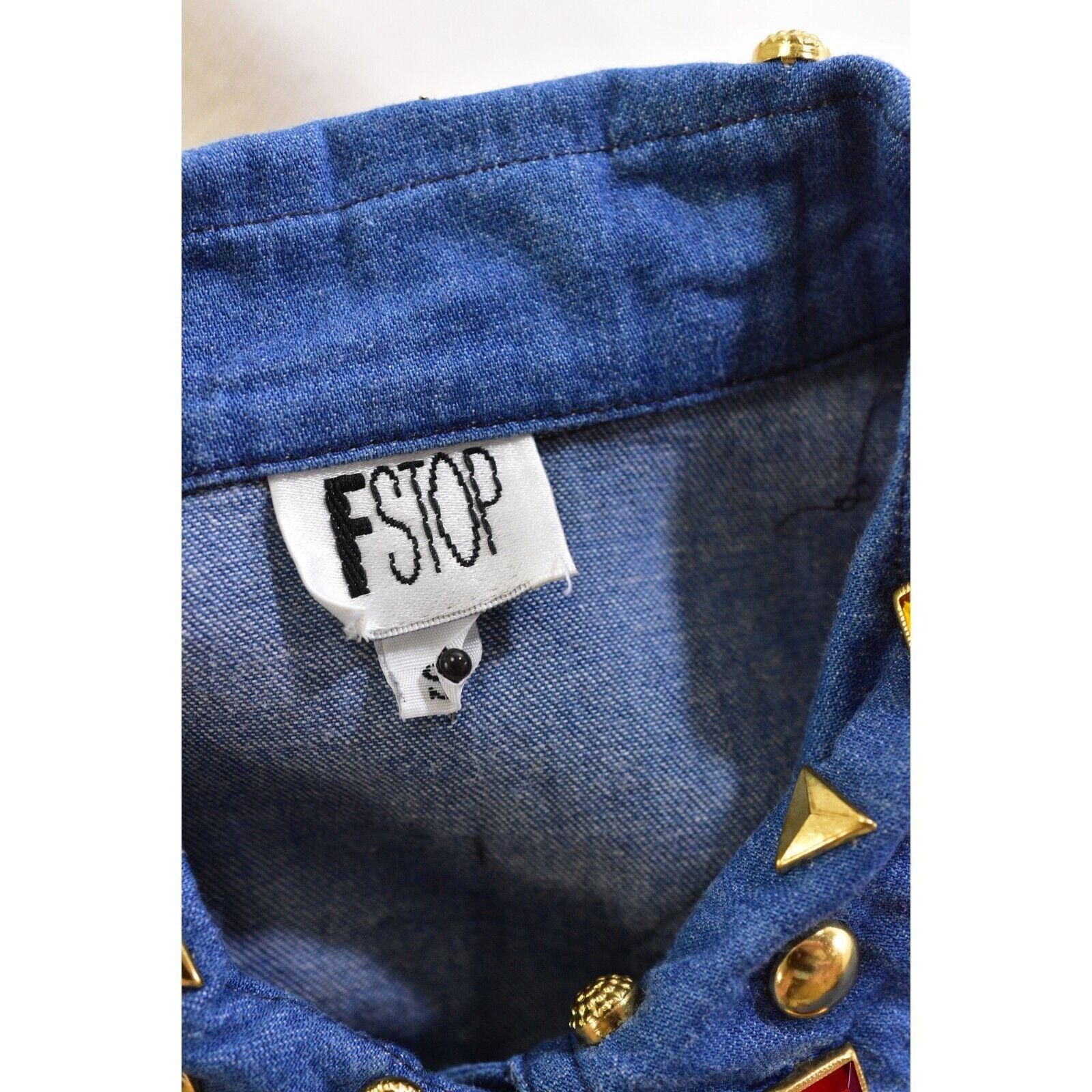 Fstop Jeweled Denim Outfit PleaTed Shorts & Shacket Women’s S