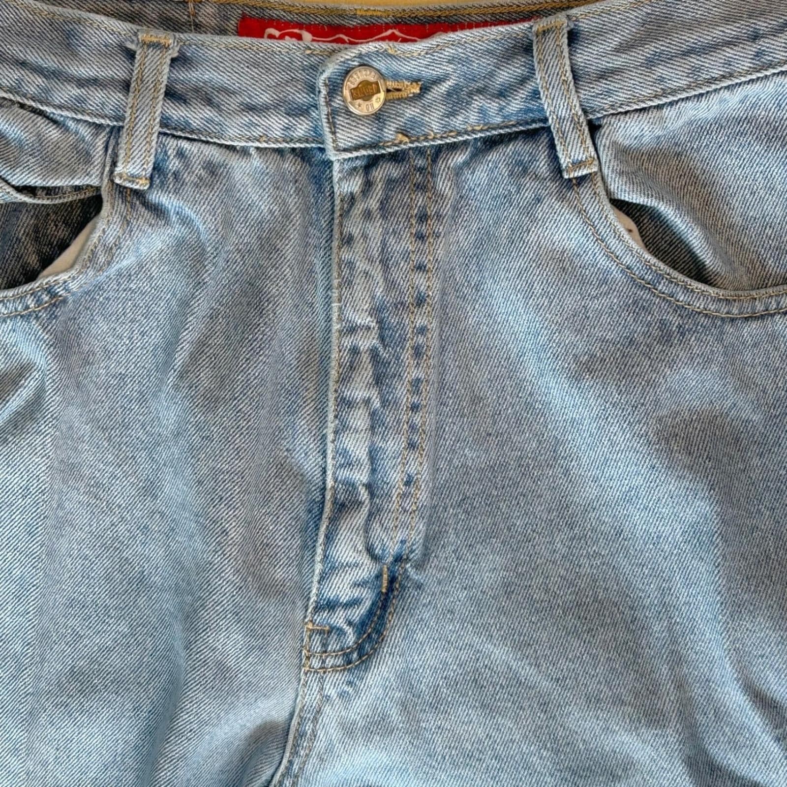 No Excuses Jeans Womens 13/14 Blue Light Wash High Rise Mom Tapered 90s Vintage