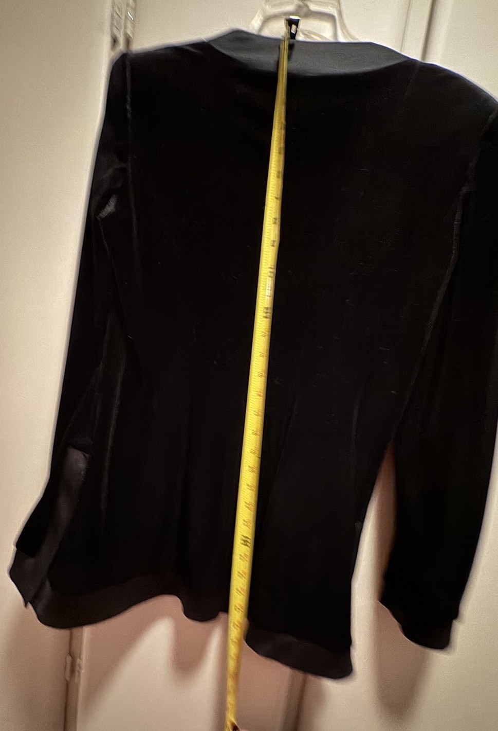 Giorgio Armani Signature Embroidered Black Velvet Satin Liner/Trim-sz 50 Vintage