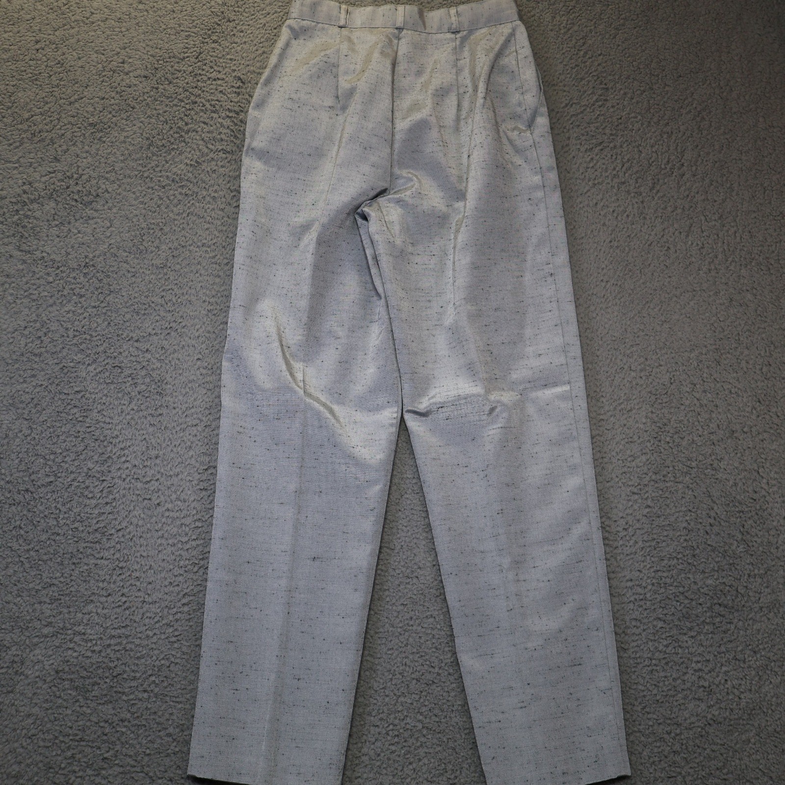 Vintage Sears Trousers Womens 10 Blue White Pleated High Waist ILGWU Made in USA