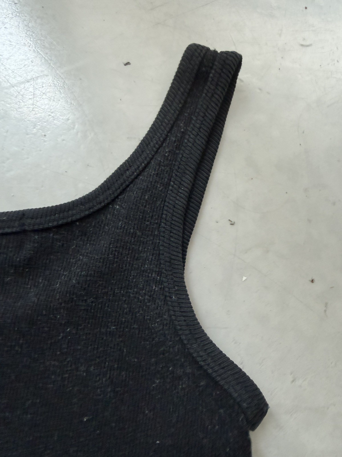 Juicy Couture y2k ribbed black grunge faded super soft tank indie skater punk LG