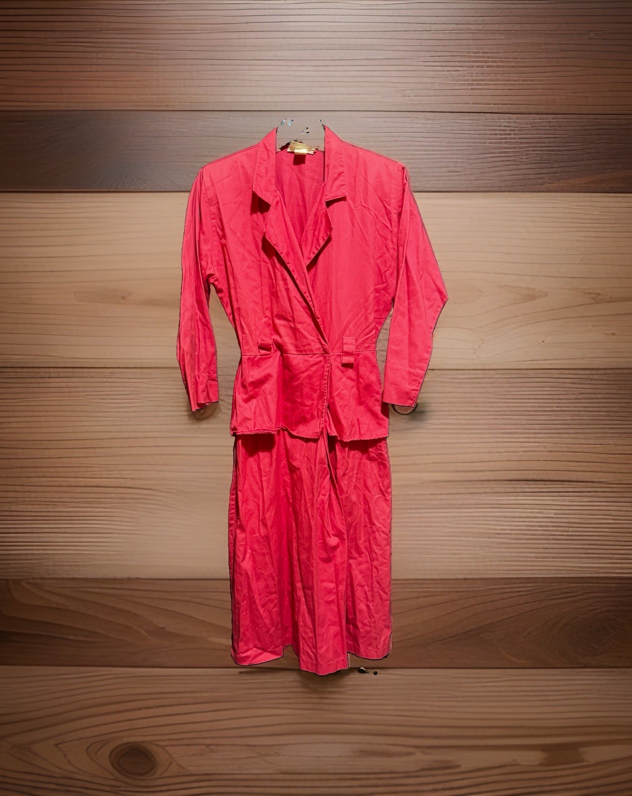 GOSSIP Blazer Dress Women’s 9 Fuchsia Pink Button Front Cotton Vintage 1980s