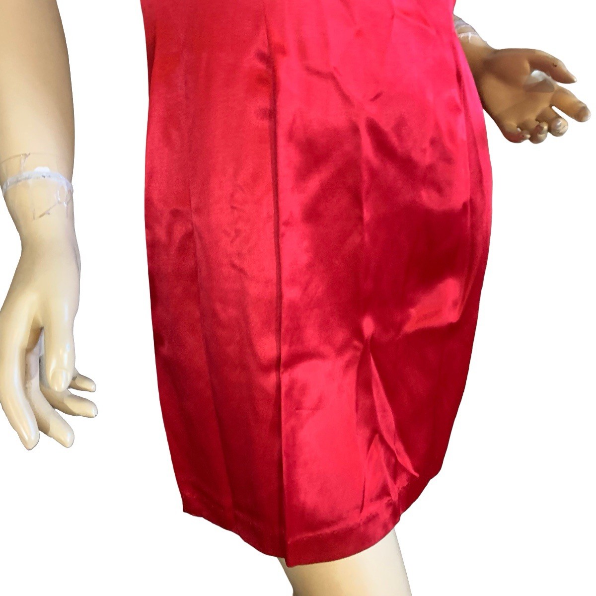 VINTAGE CIRCA 1990’S R-WEAR RAMPAGE CLOTHING CO RED SATIN MINI DRESS SZ 7/S