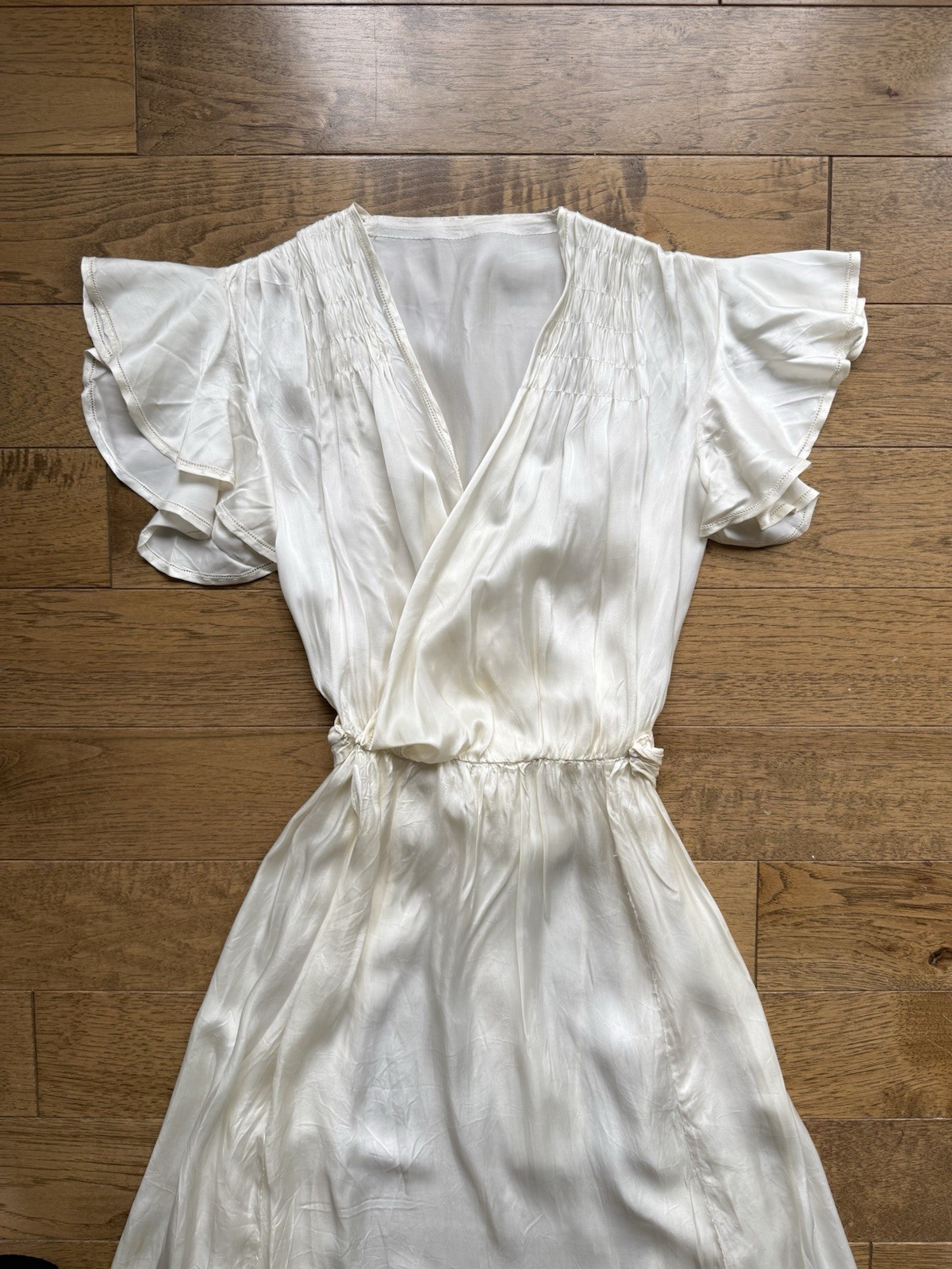 Regal 1930s-1940’s Candlelight Ivory Silk Satin Dress Wedding Gown Bridal Gown
