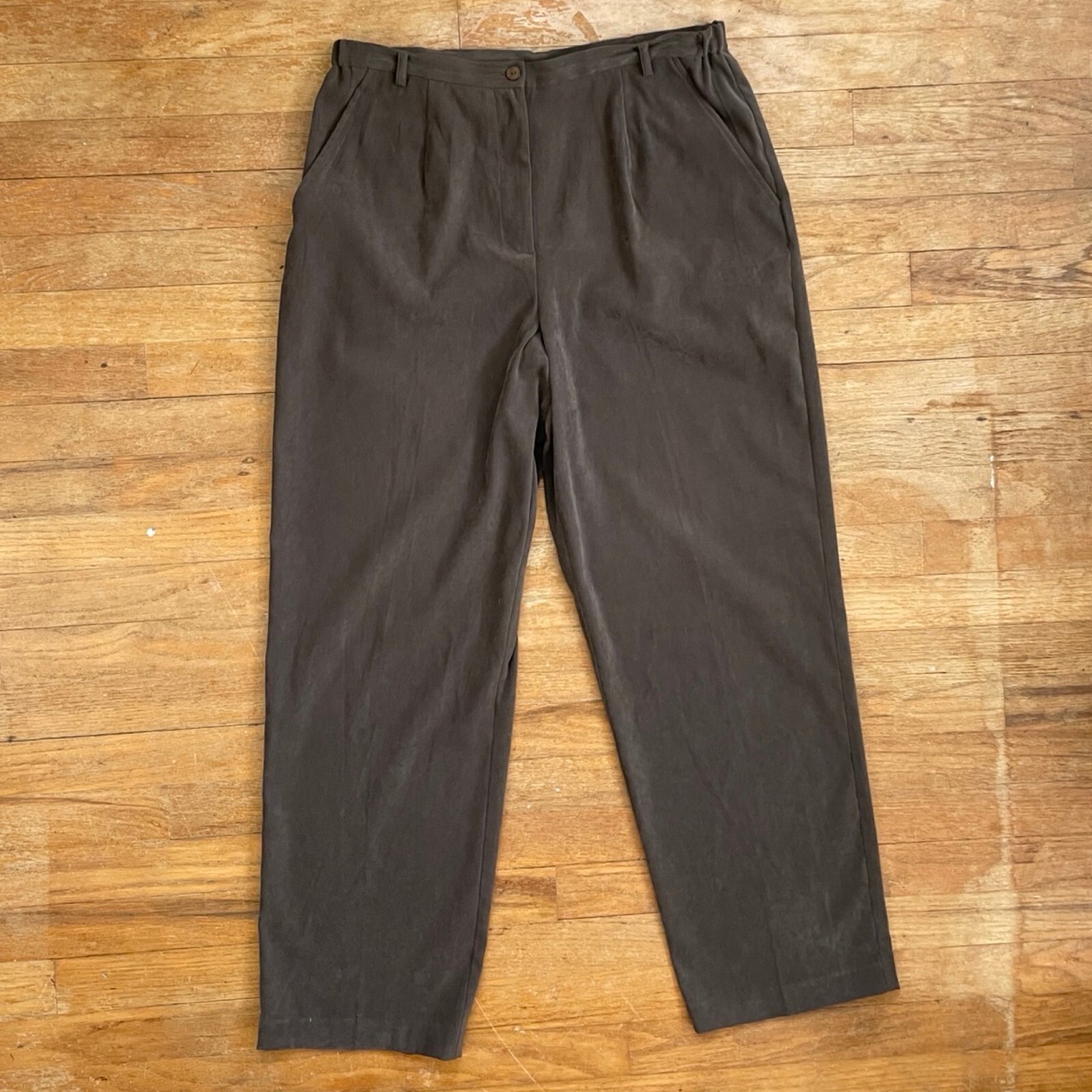 Vintage High Waist Pants Womens Size Large/XL 32-33″ Waist 1990s Olive Green