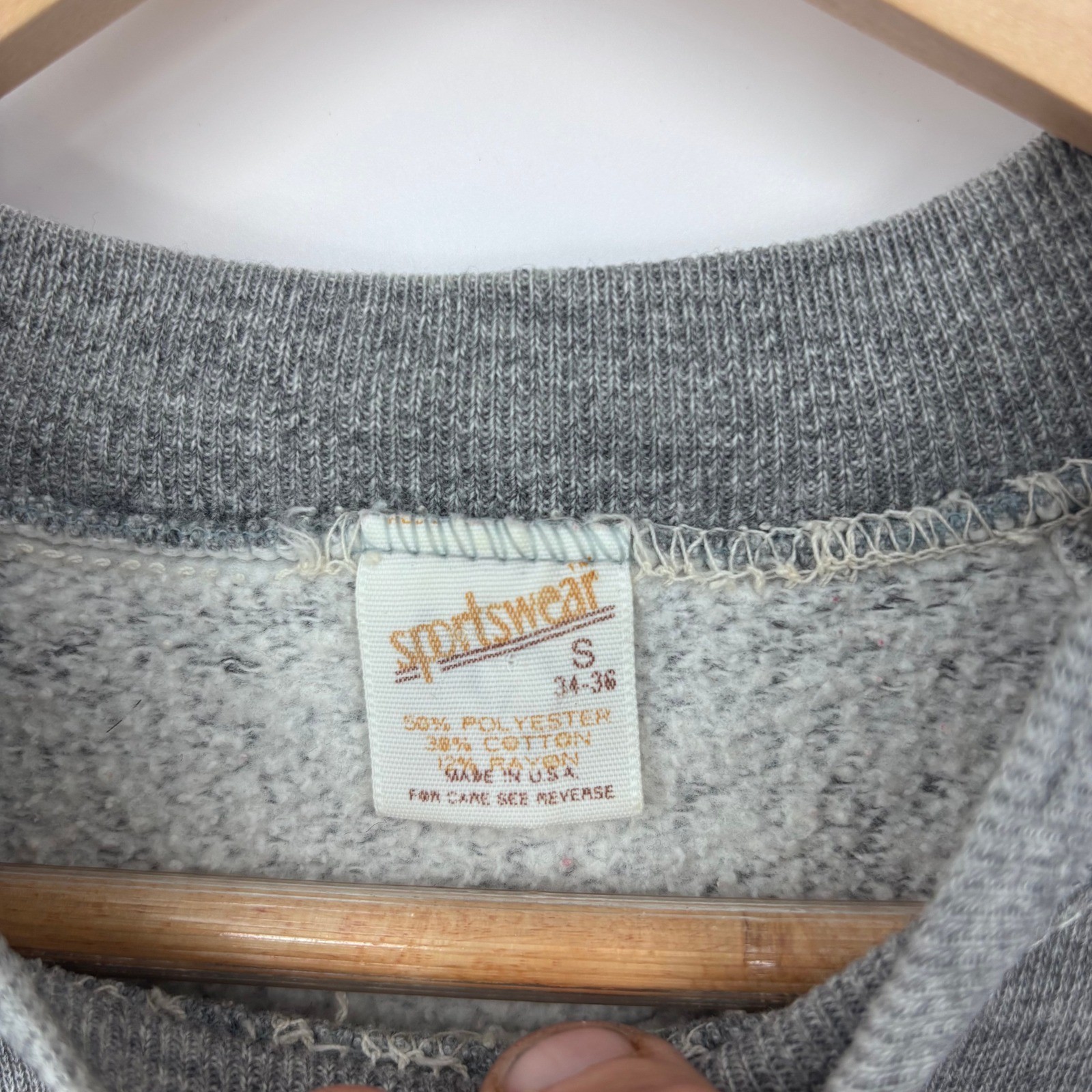 Vtg 80s Bear Bryant Sweatshirt Small 34-36 Cropped Cut Off Sleeves 1984 Alabama