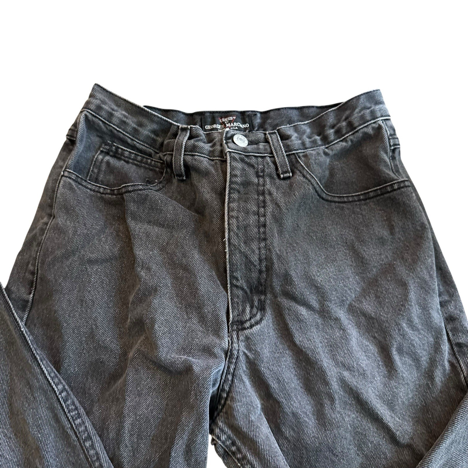Vtg Woman’s 1990s GUESS JEANS, Size 30, Blk, Tapered Leg, Zip Ankle, Style 39015