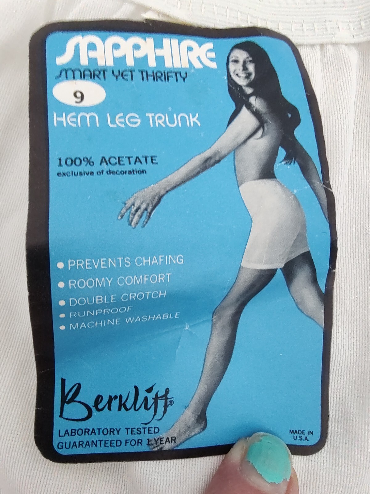 Vintage NWT Womens Underwear Shorts Panties Hem Leg Trunk M-L Berkliff Sapphire