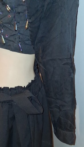 Vintage 90s Joujou Beaded Sheer Sleeve Crop Top Festival Fairycore Y2K Small