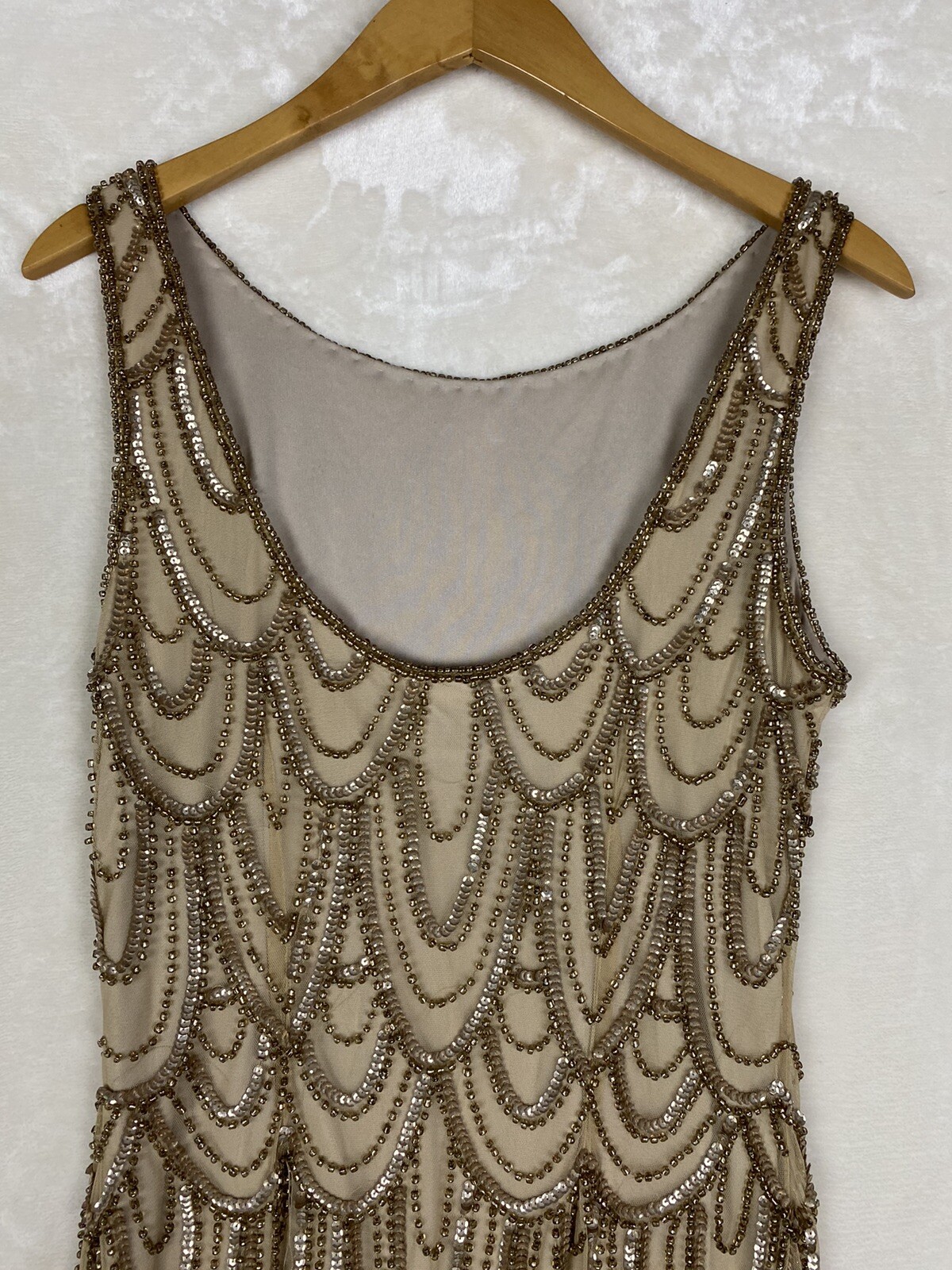 Vintage Predude Sheath Dress 8 Sequin Beaded Cocktail Formal Wedding Party