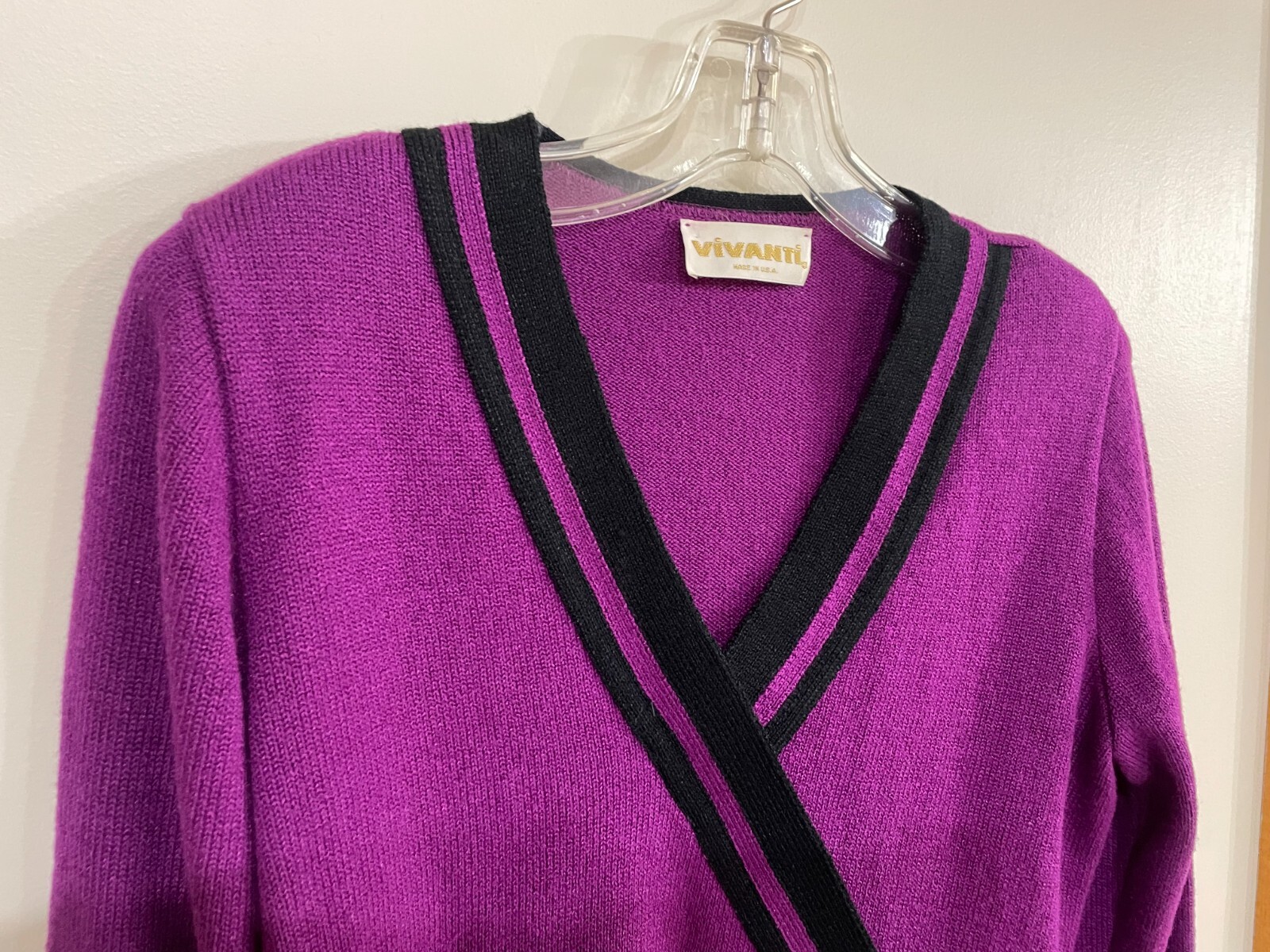 Vivanti Vintage Knit Skirt/Sweater Set 2-piece EUC Size 6 Violet/Black