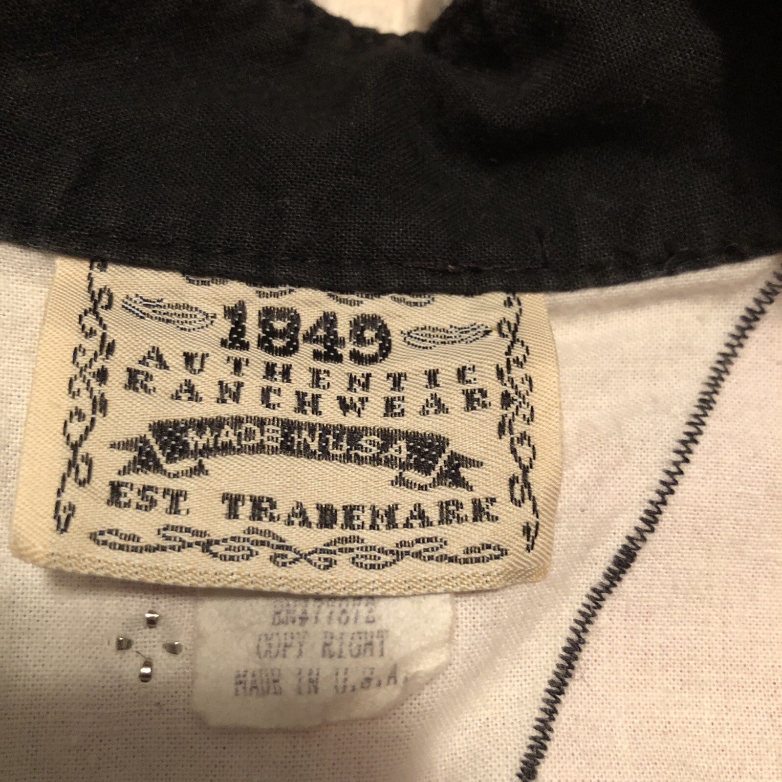 1849 Authentic Ranchwear Size M Red Black And White With Horse Embroidered