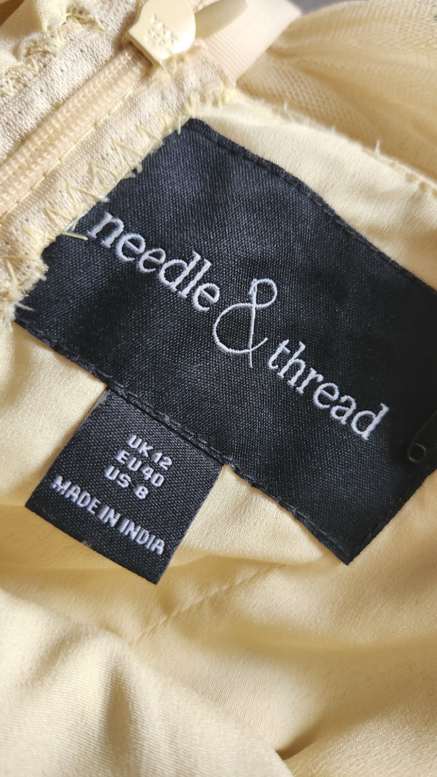 Butter Yellow Beaded Needle & Thread Homecoming Costume Chiffon Dress Layer Sz 8