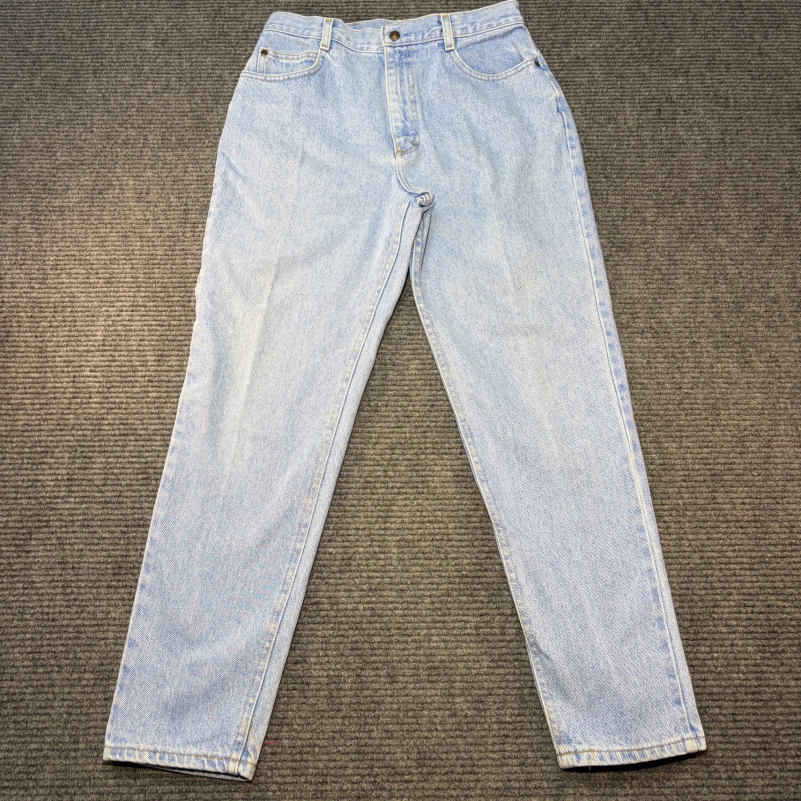 Vintage Lee Riders High Waisted Tapered Leg Jeans Light Wash Made in USA 28×29