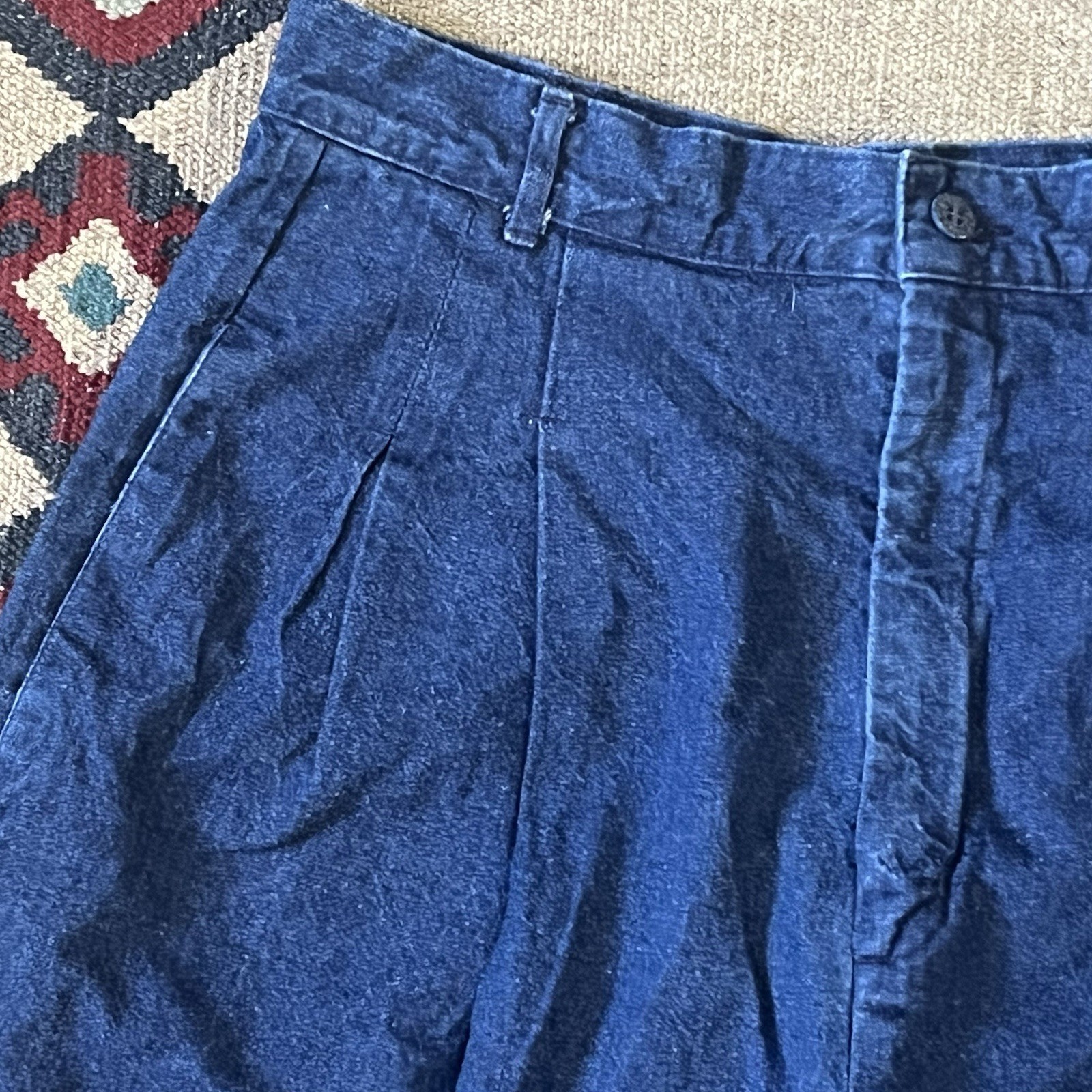 Vintage Levi’s 12 Group Pleated Denim Chinos Womens Size 31×29 Loose Fit Jeans