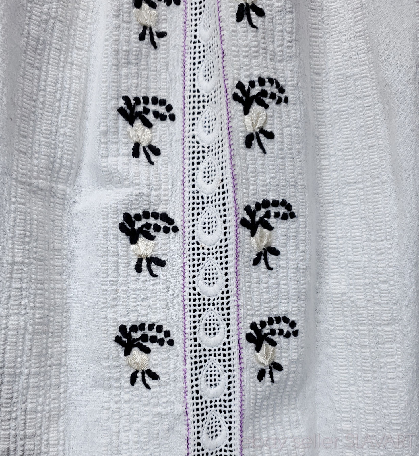 Embroidered Peasant Blouse ethnic folk costume Hungarian Croatian lace stylish