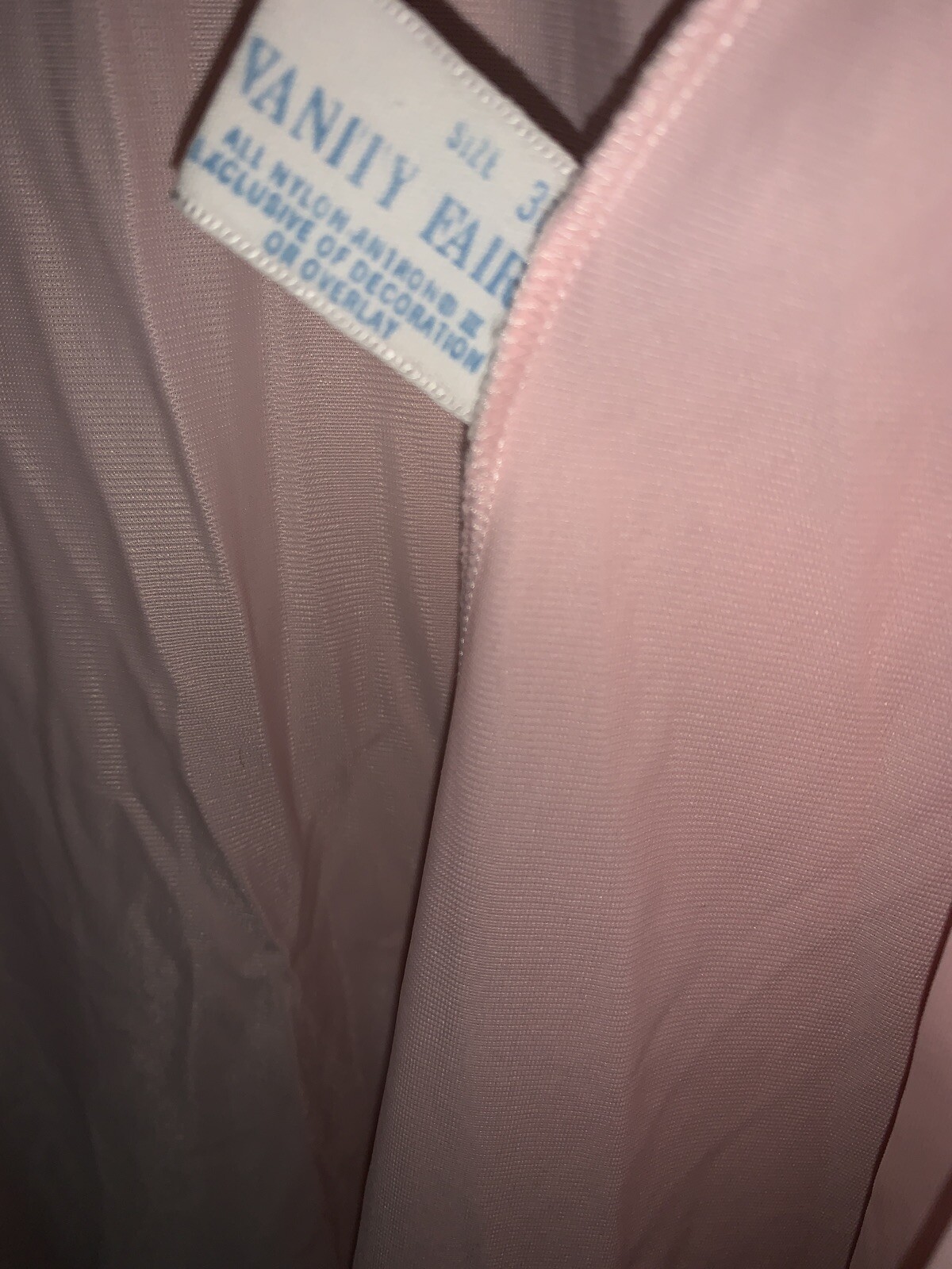 Vintage Vanity Fair Pretty Pink Boudoir Robe Sz 38 Satin Ruffle Accent ❤️tb11j3