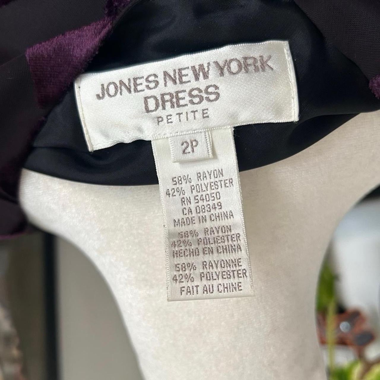 Whimsical Jones New York Black & Purple Floral Dress With Sheer Sleeves
