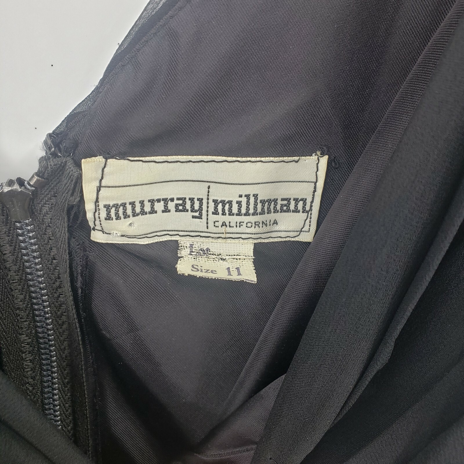 Vtg Murray Millman Black Dress Womens Size 11 LBD Cocktail Party Sheer Chiffon