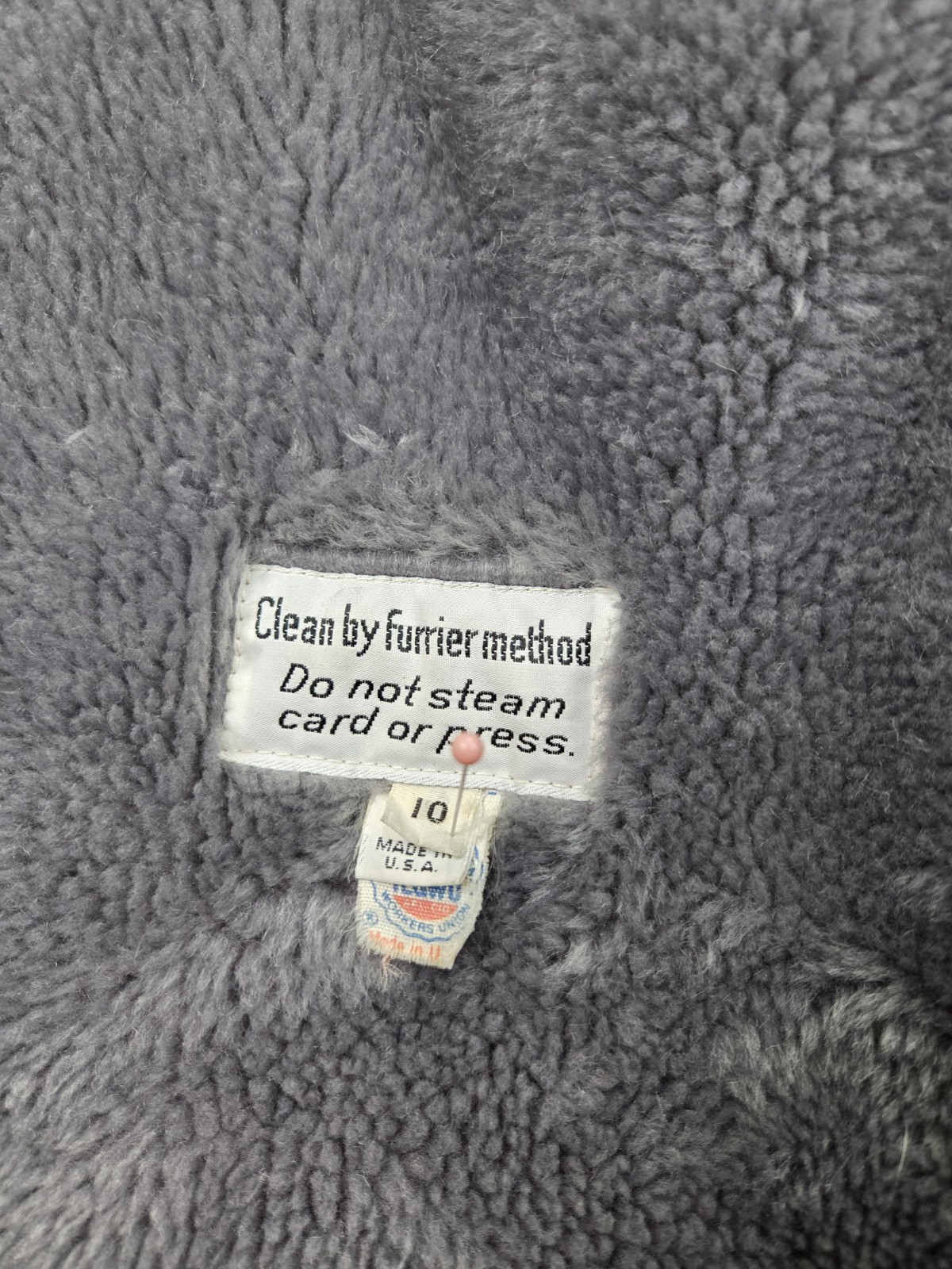 Vintage Bonnie Cashin for Russel Taylor Weatherwear Gray Fur Trim Coat USA Sz 10