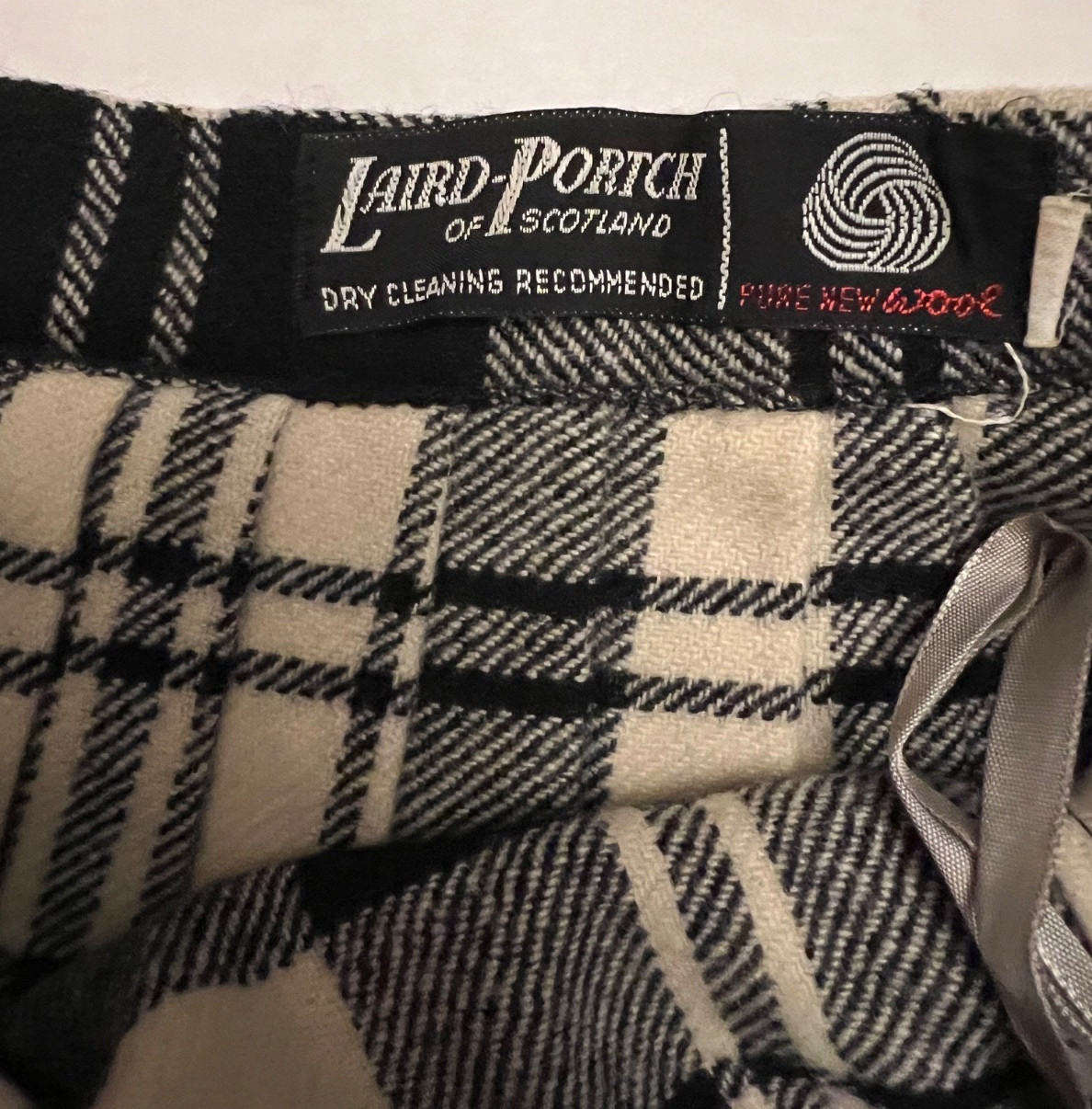 Vtg Laird Portch of Scotland Tartan Plaid Wool Skirt Leather Buckles Size 7/8