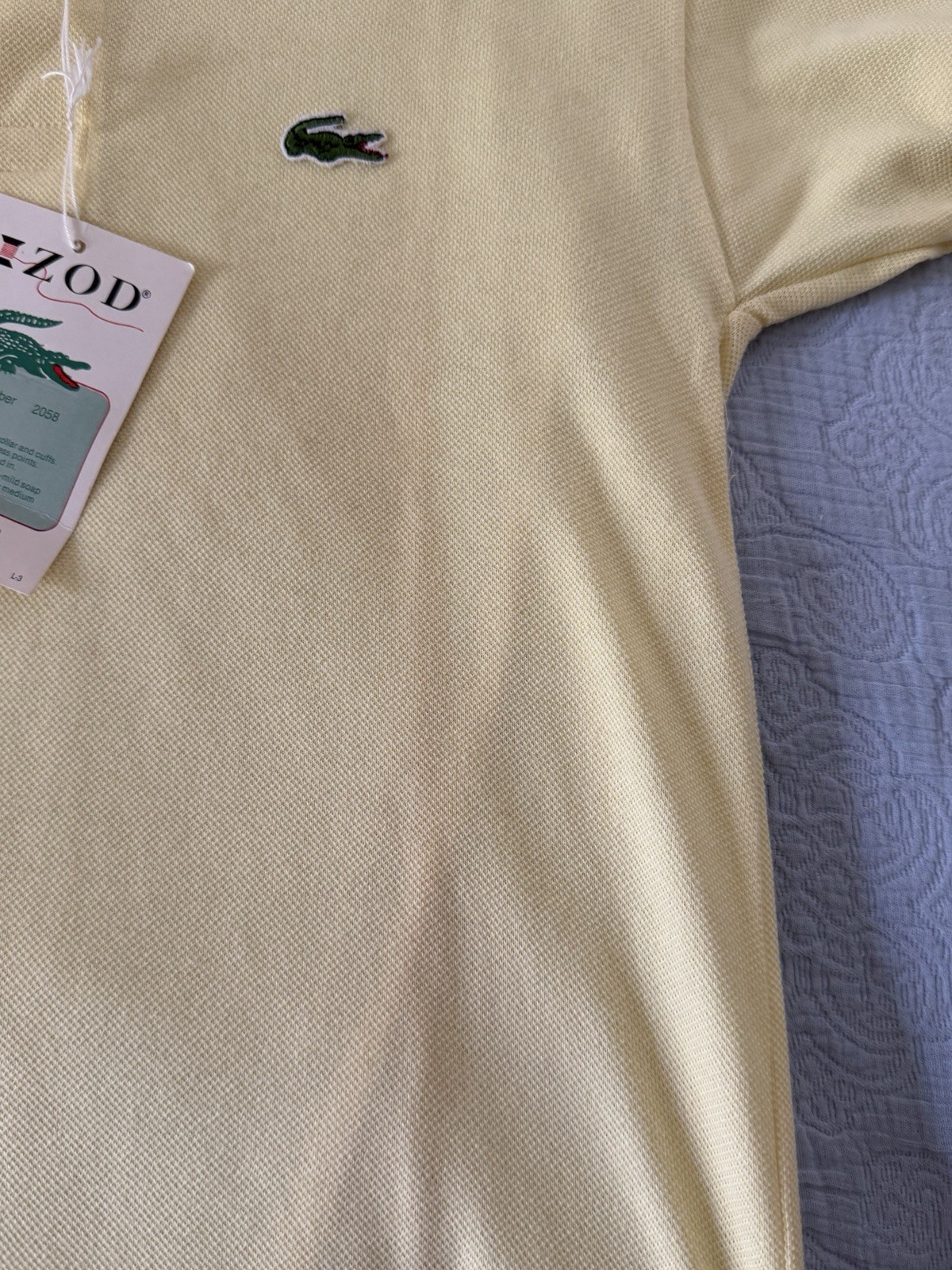Vintage Izod Lacoste Butter Yellow Womens Polo Shirt Small USA 70s 80s READ
