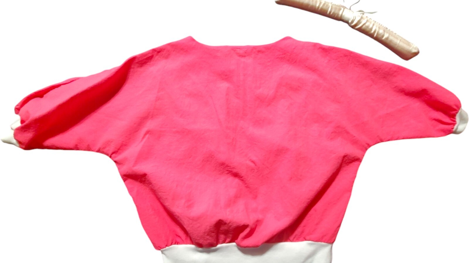 Vtg Picket And Post Shirt Pink Blouse Large Windbreaker Material Geo Color Block