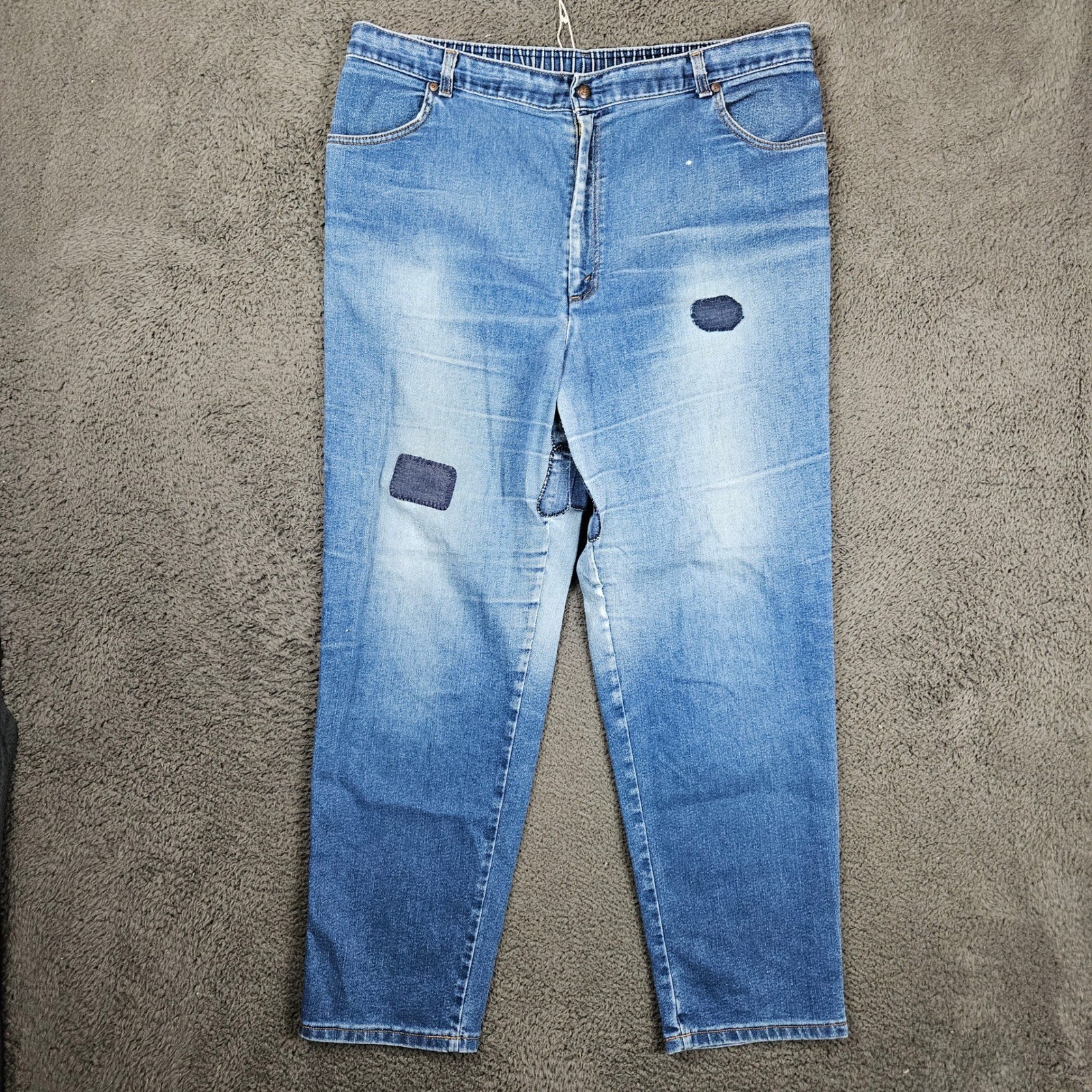 Vintage Levis 26W 40 Light Wash Patchwork Straight Leg Jeans Made in USA Blue