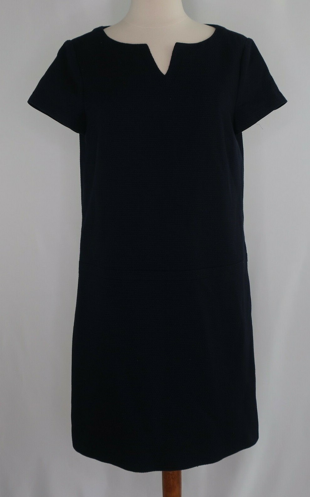 346 Brooks Brothers Solid Blue Business Career Textured Shift Dress Womens 8