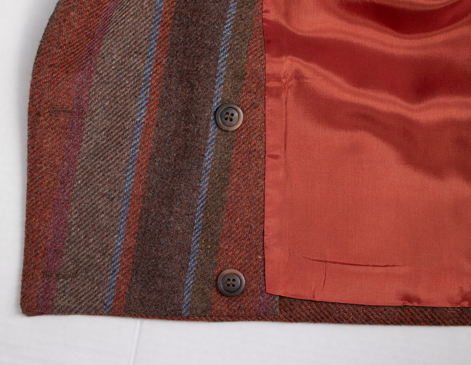 1970s Vintage Wool Tweed Dolman Sleeve Jacket Drop Waist Brown Orange Fall L