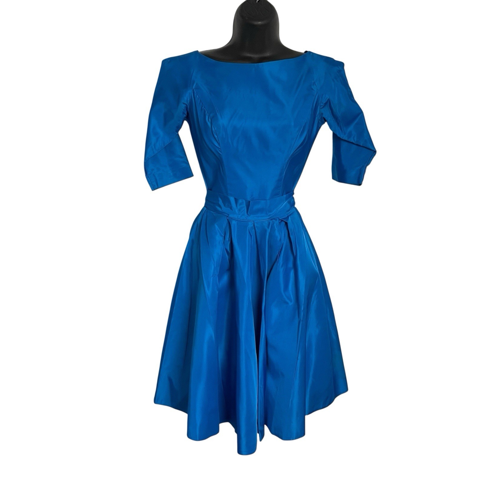 Vtg 50s Lorrie Deb San Francisco Dress Size 5 Turquoise Cocktail Overskirt 60s