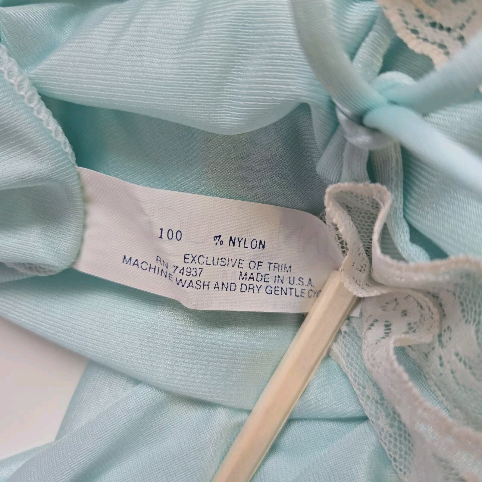 Sans Souci Vintage Nightgown Pale Aqua Blue Size M Lingerie Nightie Usa New