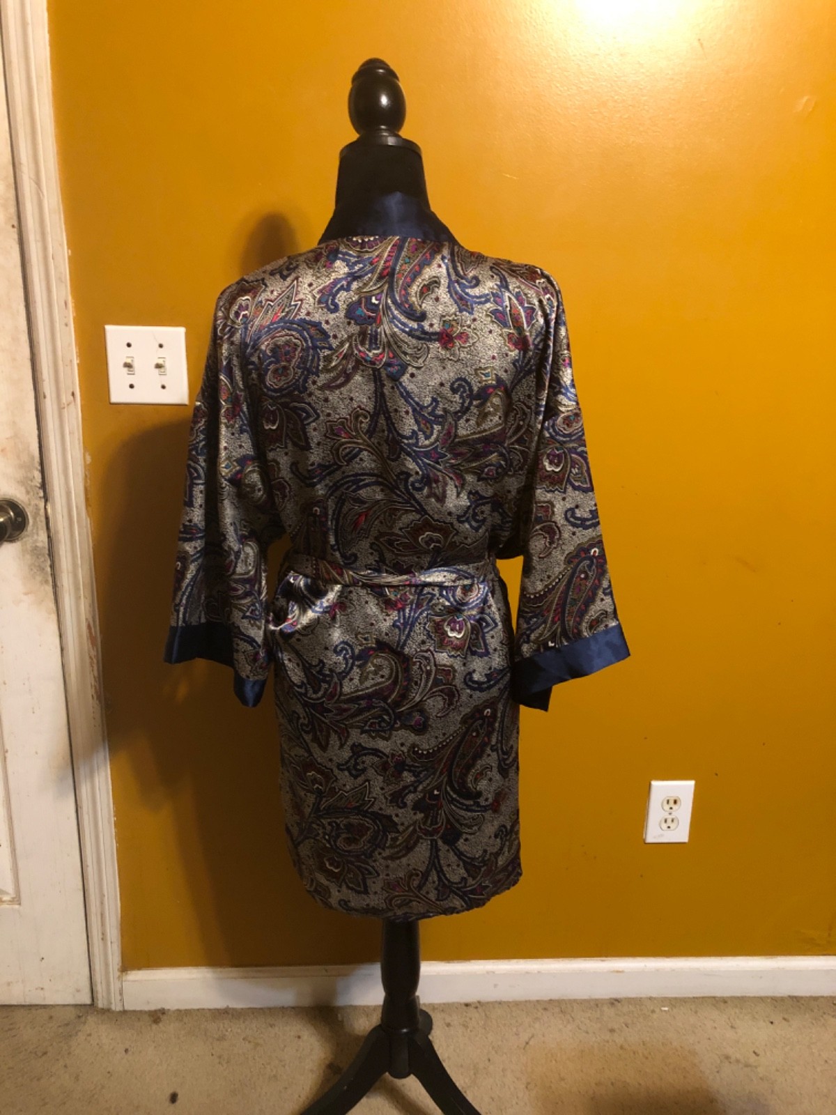 VTG 80’s Body Drama Lingerie Women’s Multicolored Paisley Print Kimono Robe M