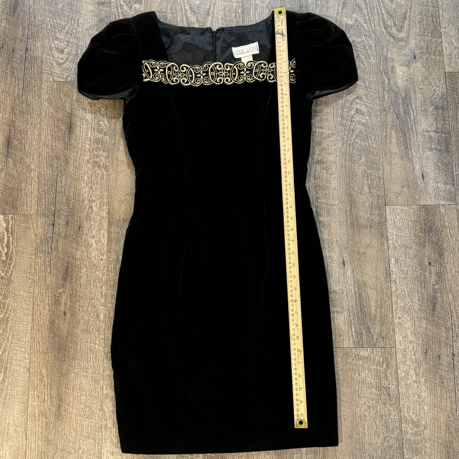 Leslie Lucks Vintage Black Velvet Dress Women’s Custom No Size See Mez. Prom