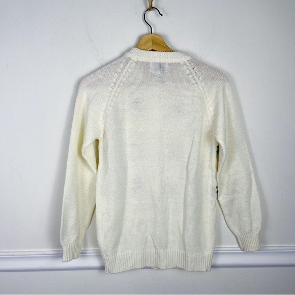 Vintage Rochelle California Embroidered Flower Cottagecore Cardigan 60’s Size S